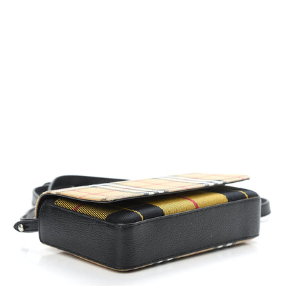 Burberry House Check Tartan Mix Hampshire Crossbody Antique Yellow Black 4 of 12