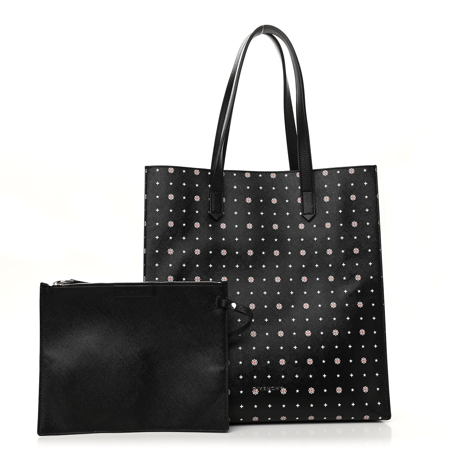 Givenchy Textured Coated Canvas Mini Lilies Print Tote Black 1 of 11