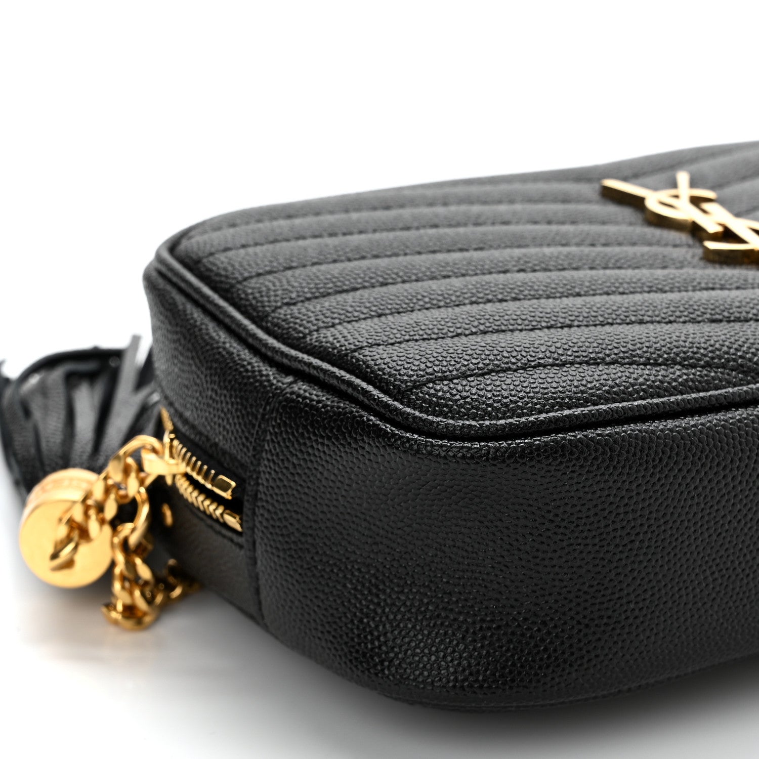 Saint Laurent Grain De Poudre Matelasse Monogram Mini Lou Camera Bag Black 9 of 11