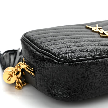 Saint Laurent Grain De Poudre Matelasse Monogram Mini Lou Camera Bag Black 9 of 11