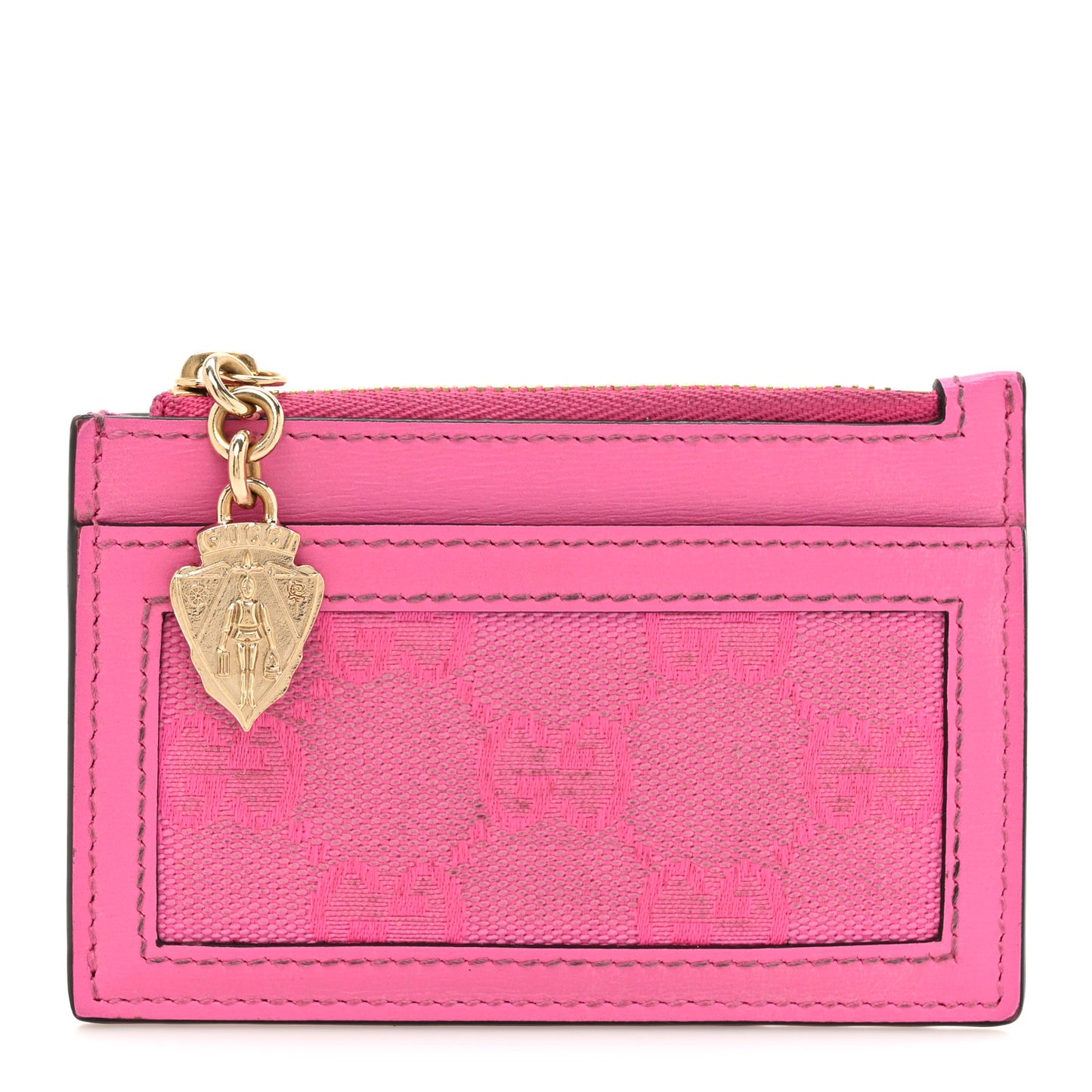 GG Monogram Scratch Lux Calfskin Luce Card Holder Wallet Blossom Rose Dark Blossom