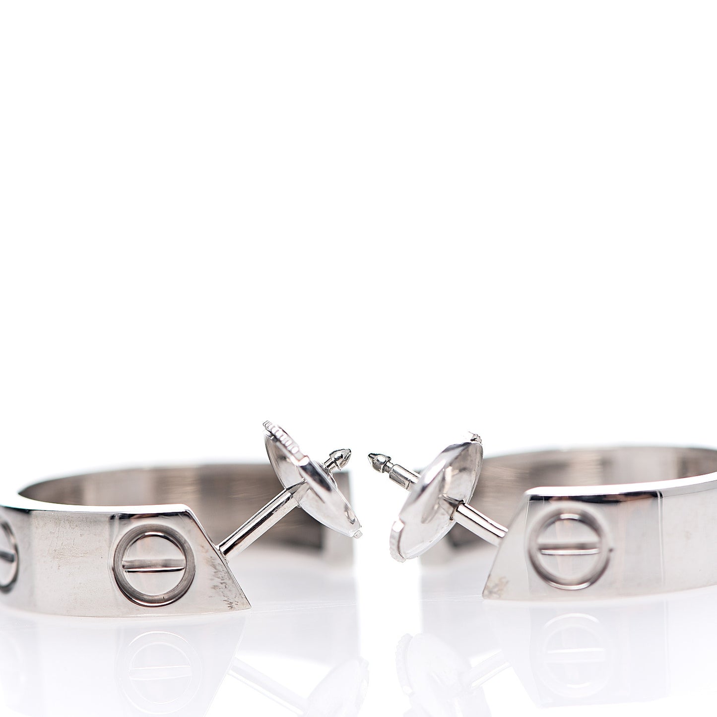 18K White Gold 5.5mm LOVE Hoop Earrings