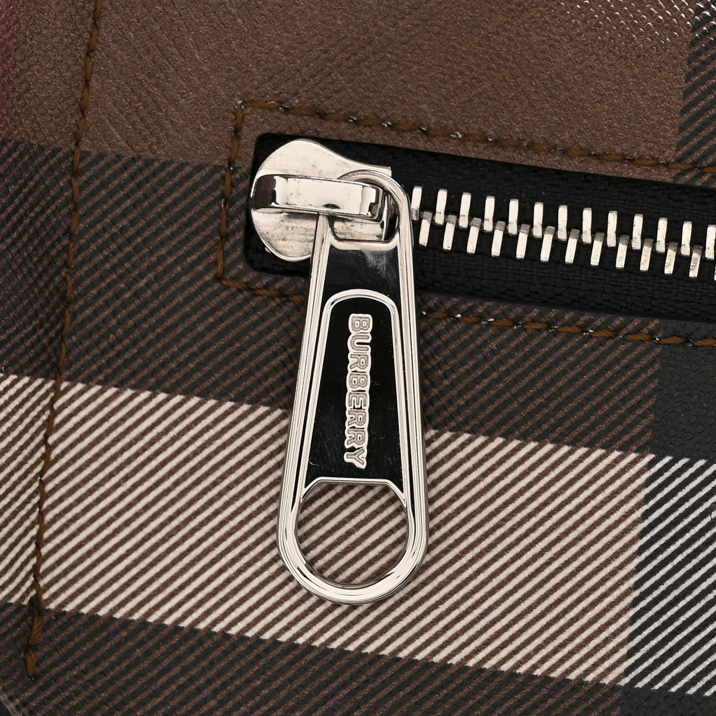 E-canvas Check Cason Bum Bag Dark Birch Brown