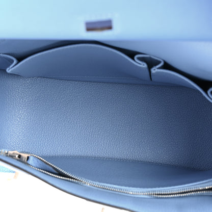 Hermes Taurillon Clemence Swift Jypsiere 28 Bleu Paradis 5 of 12