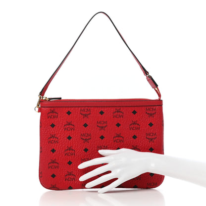 MCM Visetos Liz Shopper Tote Pouch Ruby Red 2 of 7