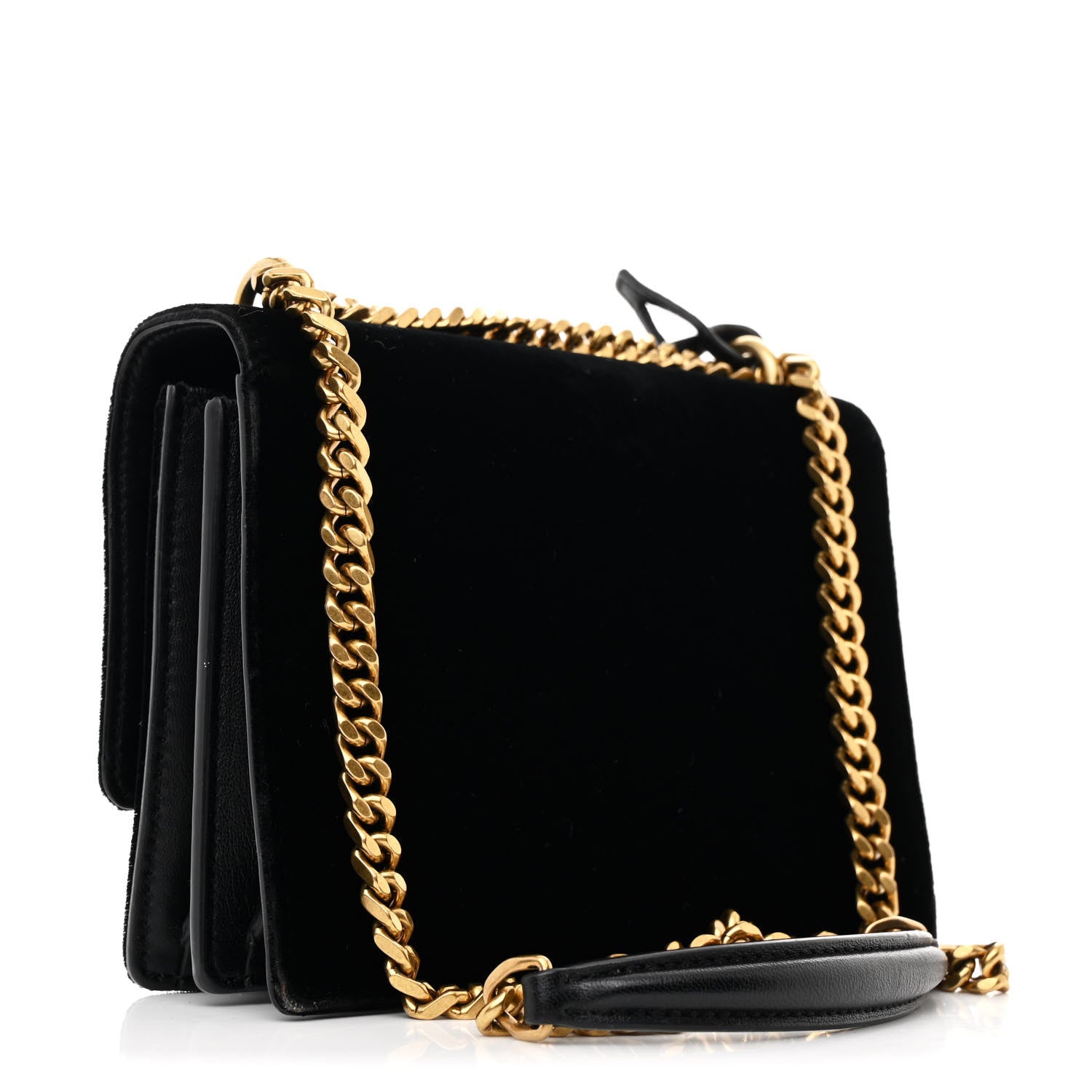 Saint Laurent Velvet Small Monogram Sunset Black 3 of 12