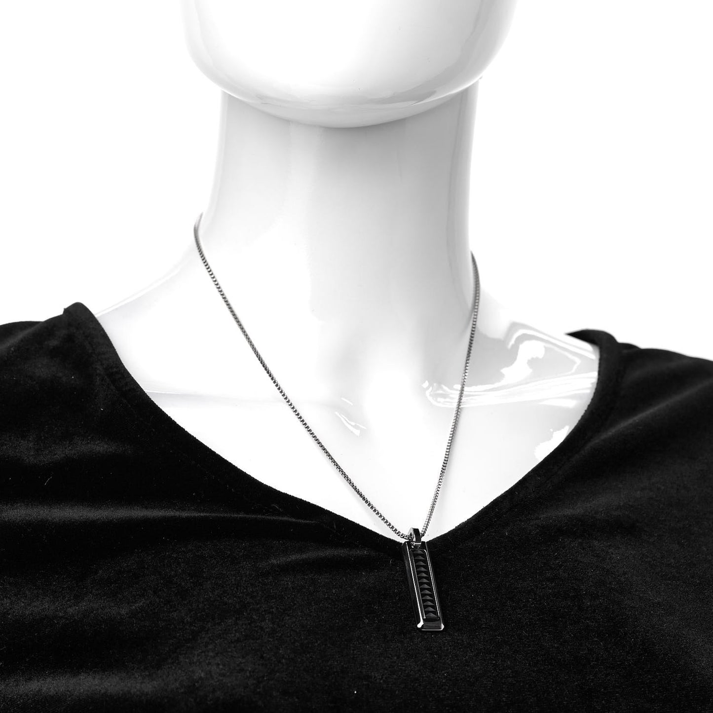 Stainless Steel Titanium Paloma Picasso Caliper Bar Pendant Necklace
