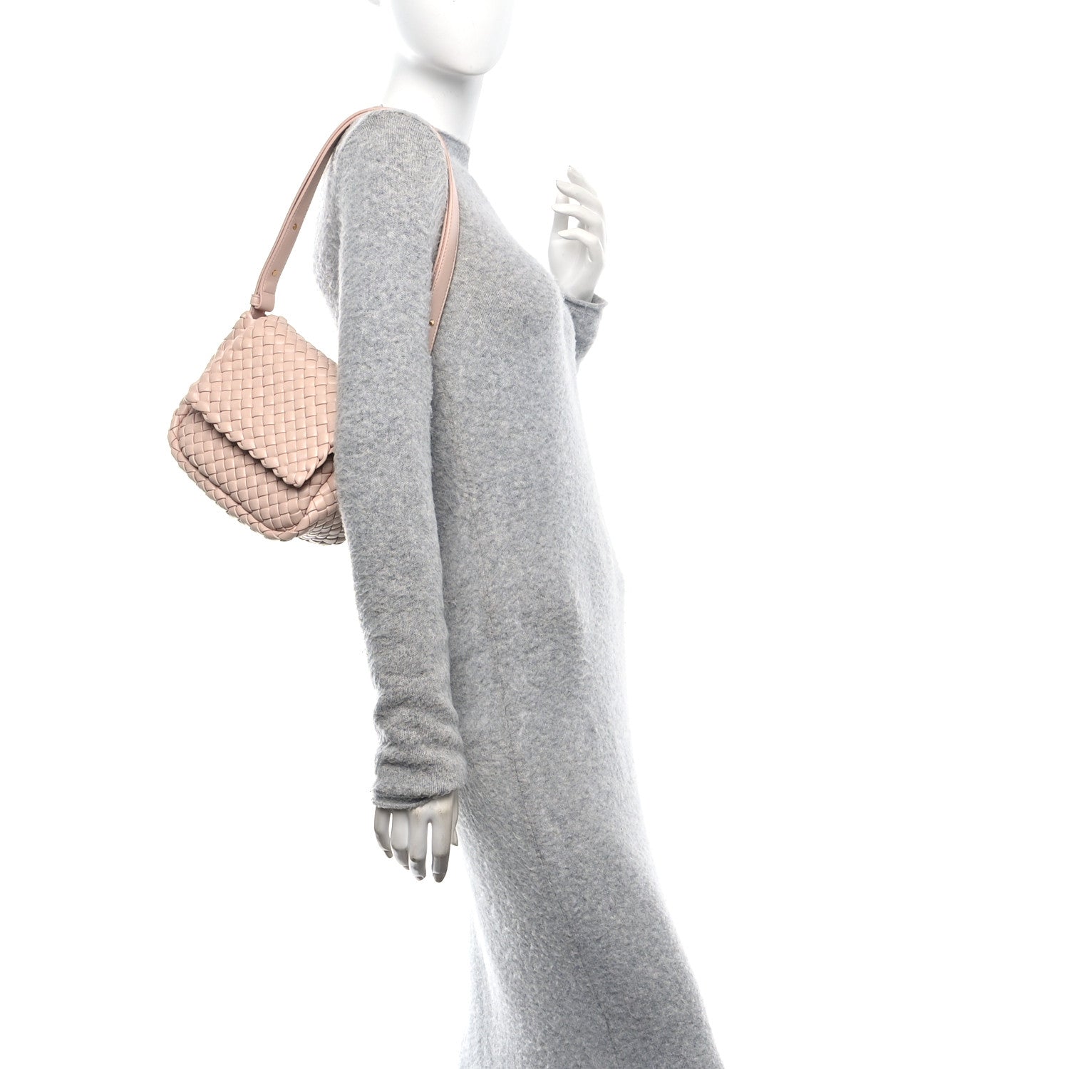 Bottega Veneta Nappa Intreccio Mini Cobble Shoulder Bag Lotus 2 of 10
