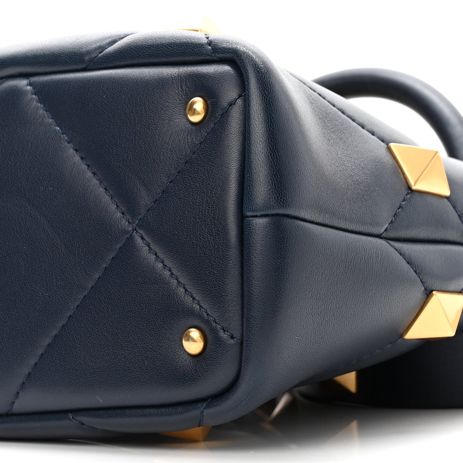 Valentino Garavani Nappa Small Roman Stud The Handle Bag Navy 9 of 9