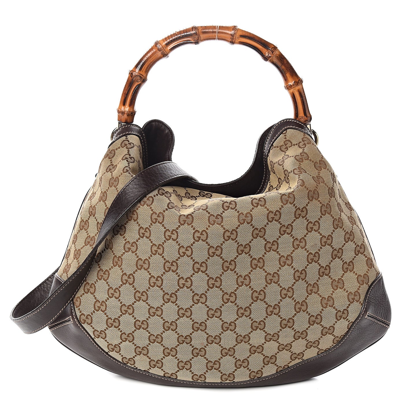 Monogram Medium Peggy Bamboo Top Handle Bag Dark Brown