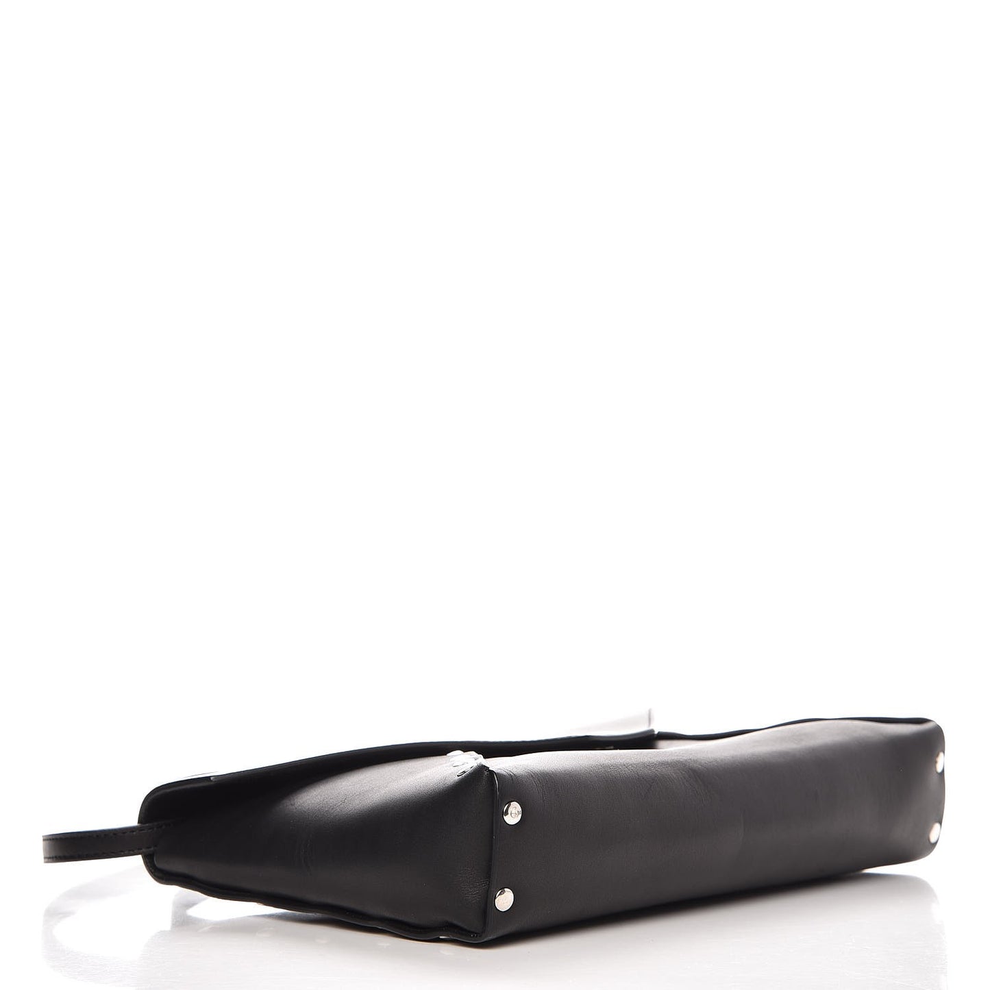 Natural Calfskin Biker Evening Clutch on Strap Black