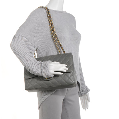 Chanel Caviar Jumbo Single Flap Grey 2 of 8