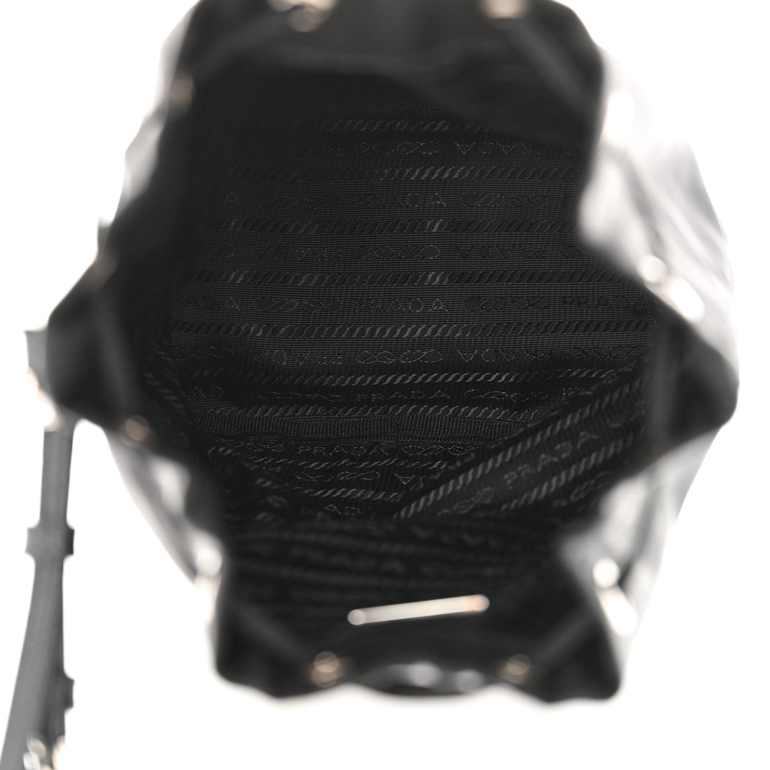 Prada Saffiano Tessuto Nylon Vela Bucket Wristlet Black 5 of 10