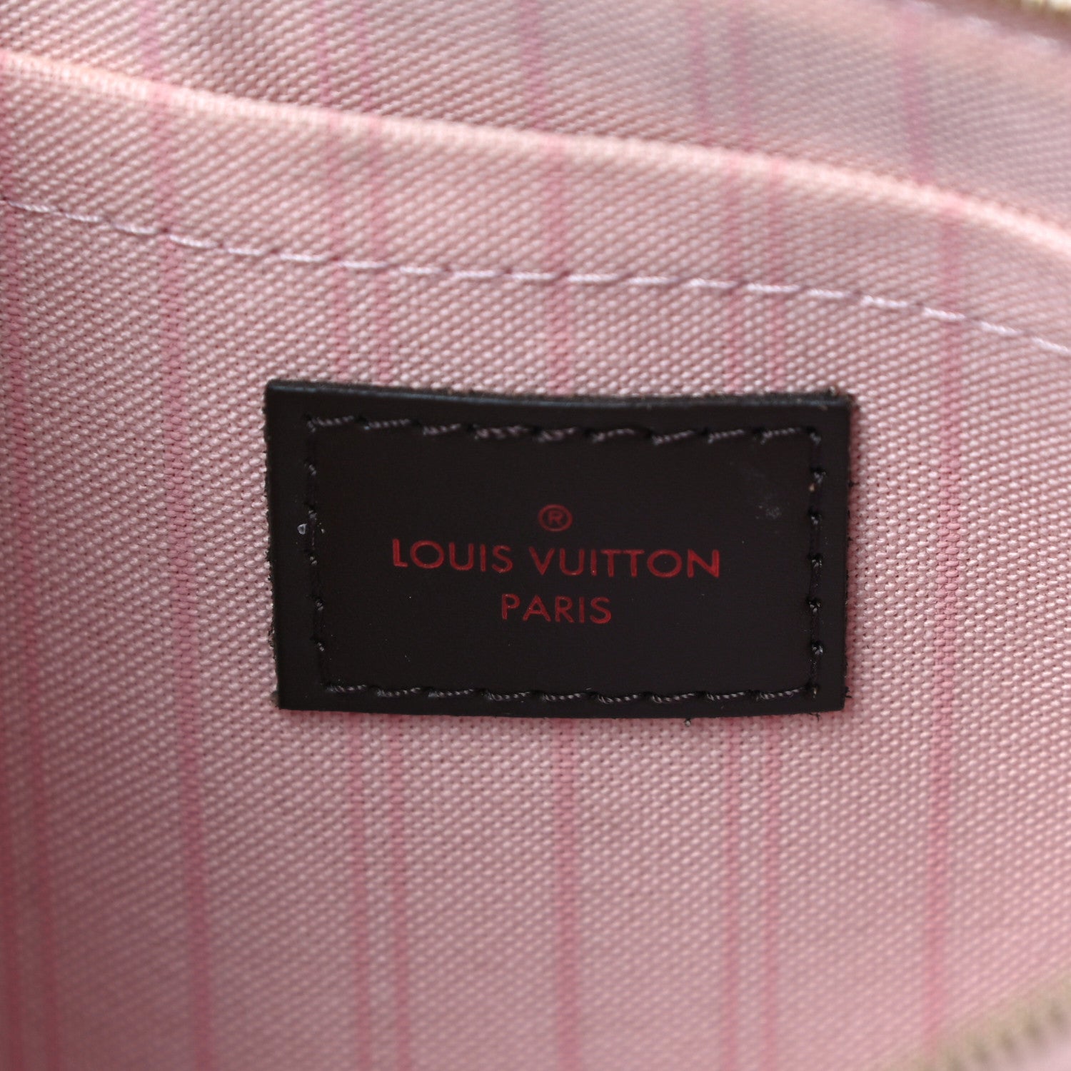 Louis Vuitton Damier Ebene Neverfull MM GM Pochette Rose Ballerine 6 of 10