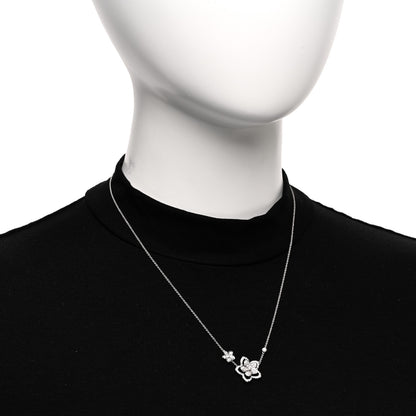 Graff 18K White Gold Diamond Double Wild Flower Pendant Necklace 2 of 5