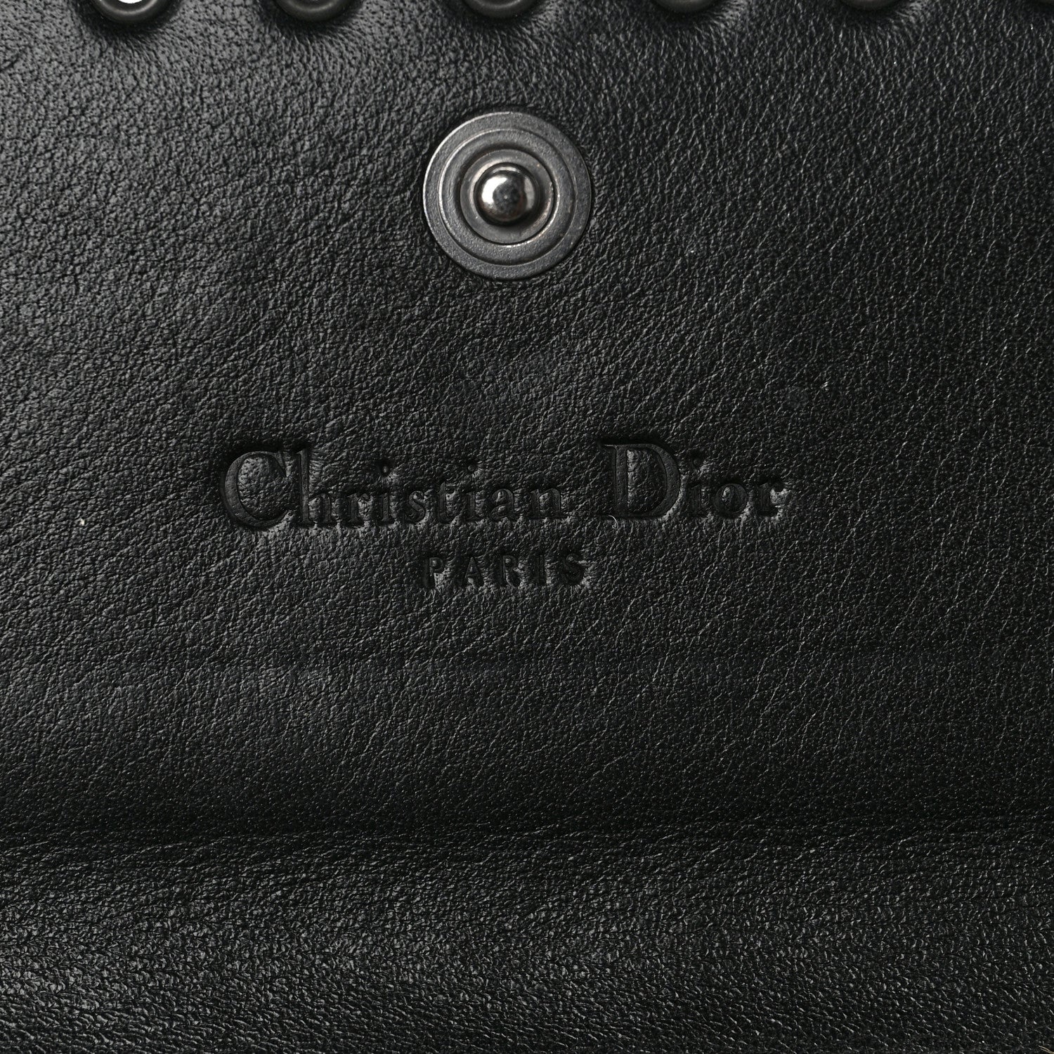 Christian Dior Calfskin Monogram Heart Flap Wallet Black 5 of 5