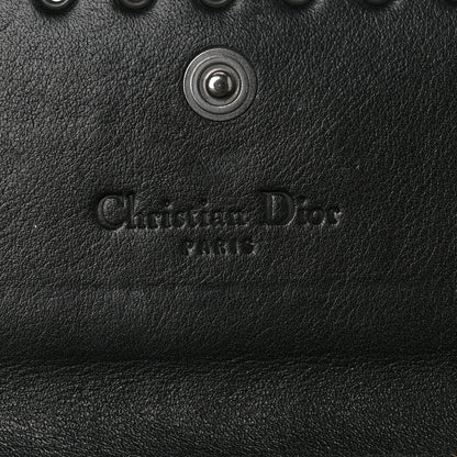 Christian Dior Calfskin Monogram Heart Flap Wallet Black 5 of 5