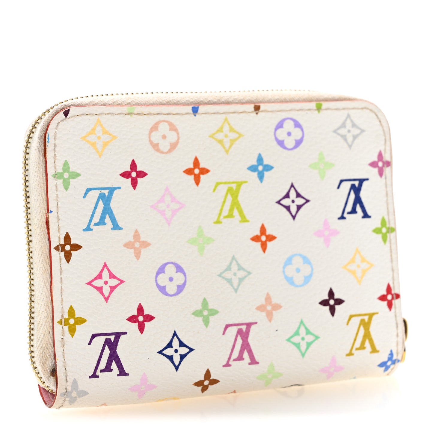Monogram Multicolor Zippy Coin Purse Wallet White Litchi