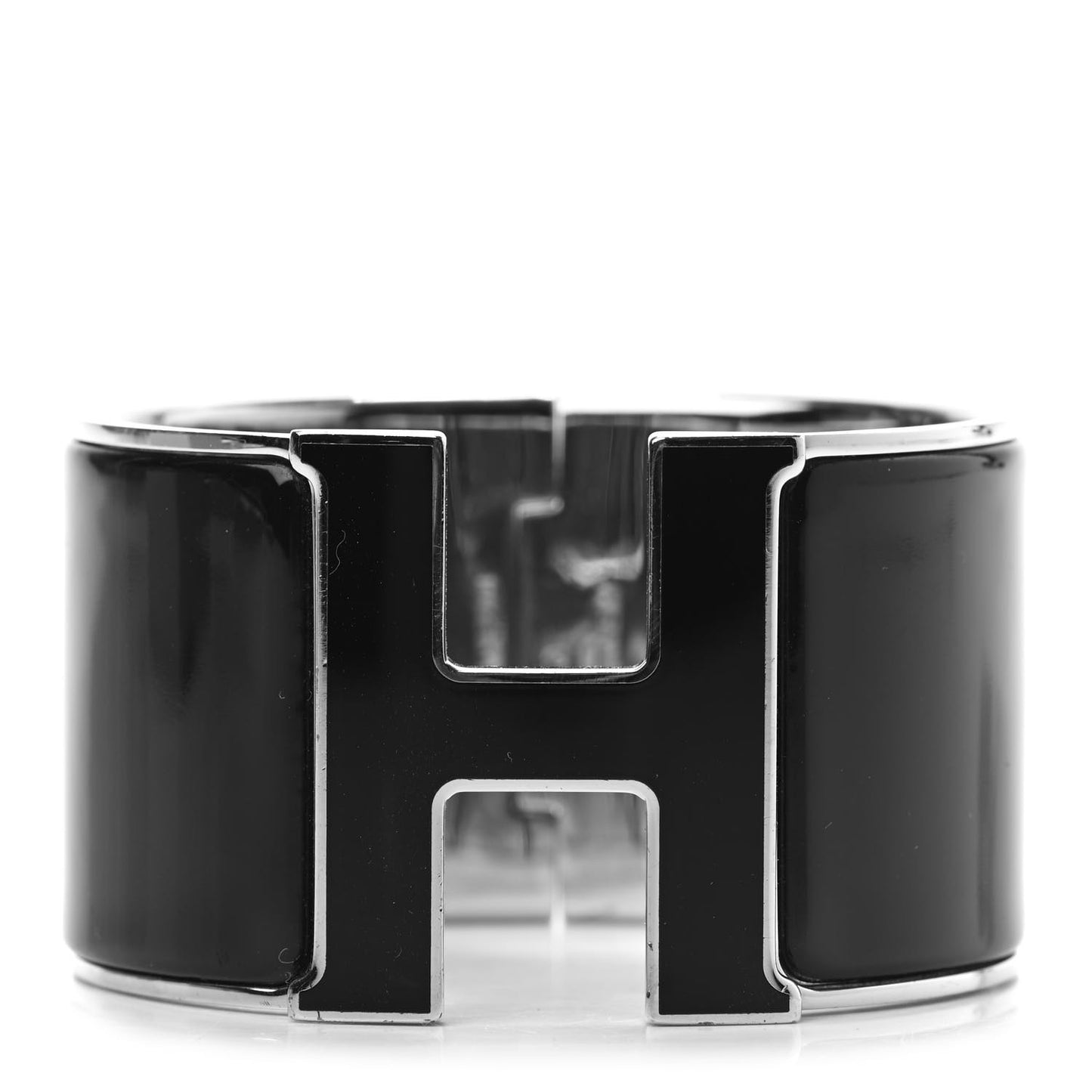 Enamel Extra Wide Clic Clac H Bracelet PM Black