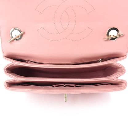 Chanel Lambskin Chevron Quilted Small Trendy CC Dual Handle Flap Bag Light Pink 5 of 10