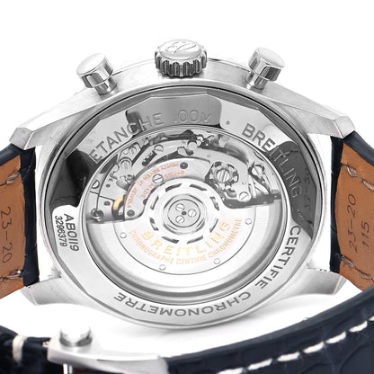 Breitling Stainless Steel Alligator 43mm Aviator 8 B01 Chronograph Automatic Watch Blue AB0119 4 of 5