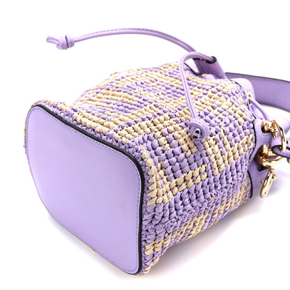 Fendi Raffia Vitello Seta F is Fendi FF Woven Mini Mon Tresor Bucket Bag Anemone Natural 12 of 12