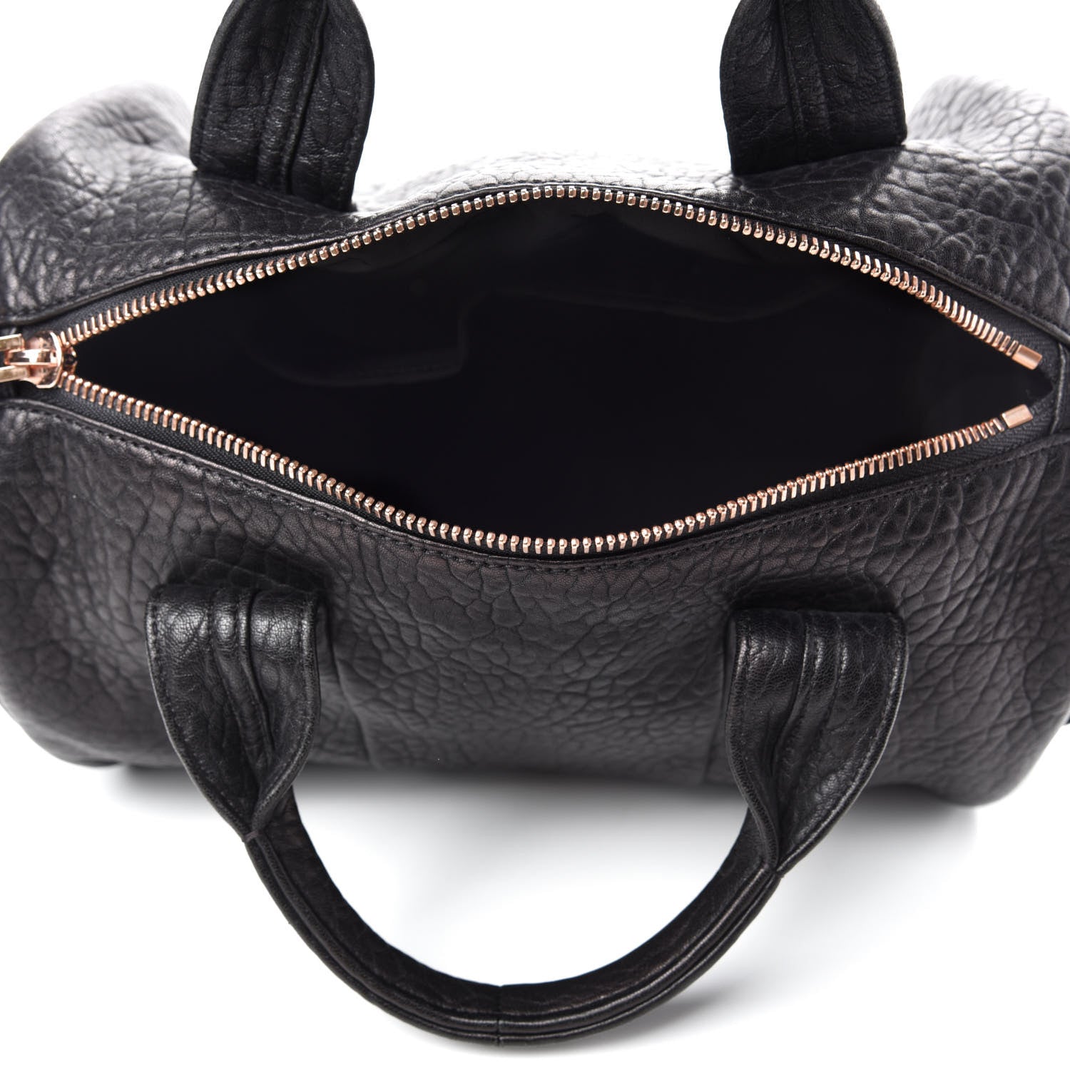 Alexander Wang Pebbled Lambskin Rocco Black Rose Gold Hardware 5 of 9