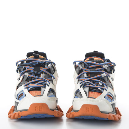 Balenciaga Mesh Nylon Womens Track Sneakers 36 Gris Orange White 2 of 8