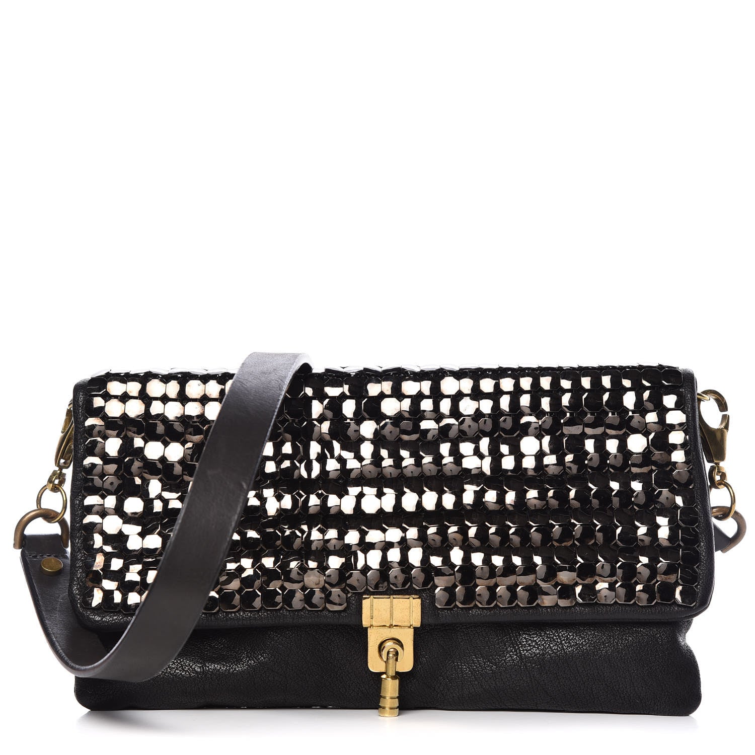 Lanvin Calfskin Studded Shoulder Bag Black 1 of 8