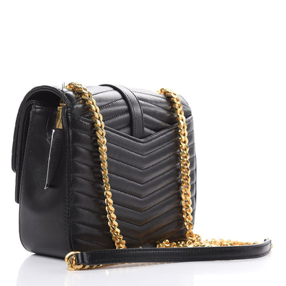 Saint Laurent Lambskin Matelasse Chevron Monogram Small Sulpice Bag Black 3 of 13