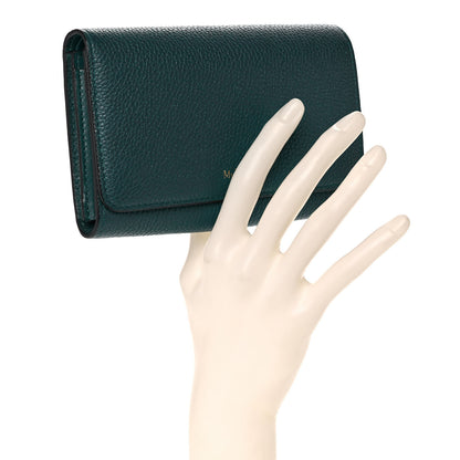 Mulberry Small Classic Grain Medium Continental French Wallet Ocean Green 2 of 13
