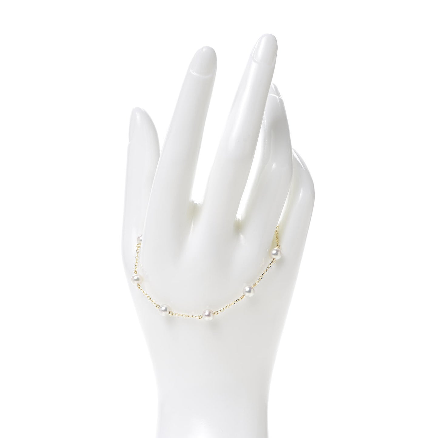 18K Yellow Gold Akoya Pearl 5mm Station Bracelet