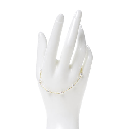 Mikimoto 18K Yellow Gold Akoya Pearl 5mm Station Bracelet 2 of 7
