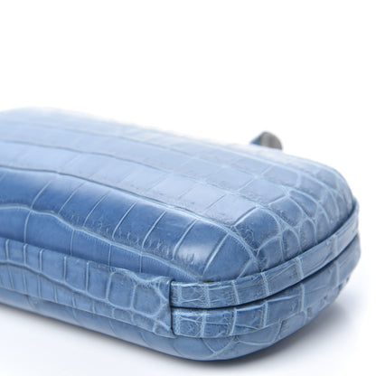 Bottega Veneta Crocodile Knot Clutch Blue 8 of 8