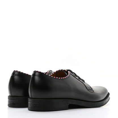 Gucci Calfskin Embroidered Mens Lace Up Oxfords 11.5 Black 4 of 9