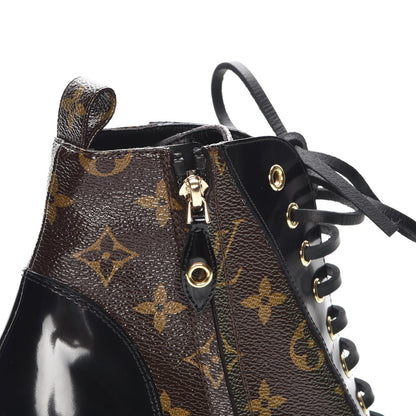 Louis Vuitton Patent Calfskin Monogram Star Trail Ankle Boots 41 Black 7 of 9