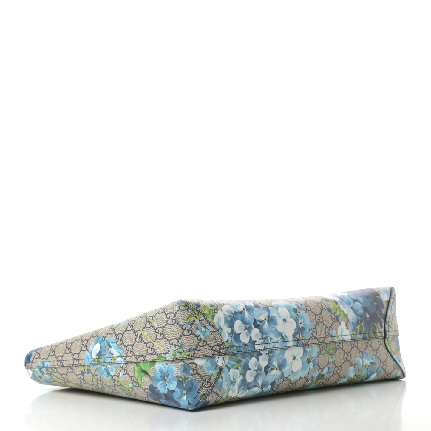 GG Supreme Monogram Blooms Medium Reversible Tote Beige Blue Navy