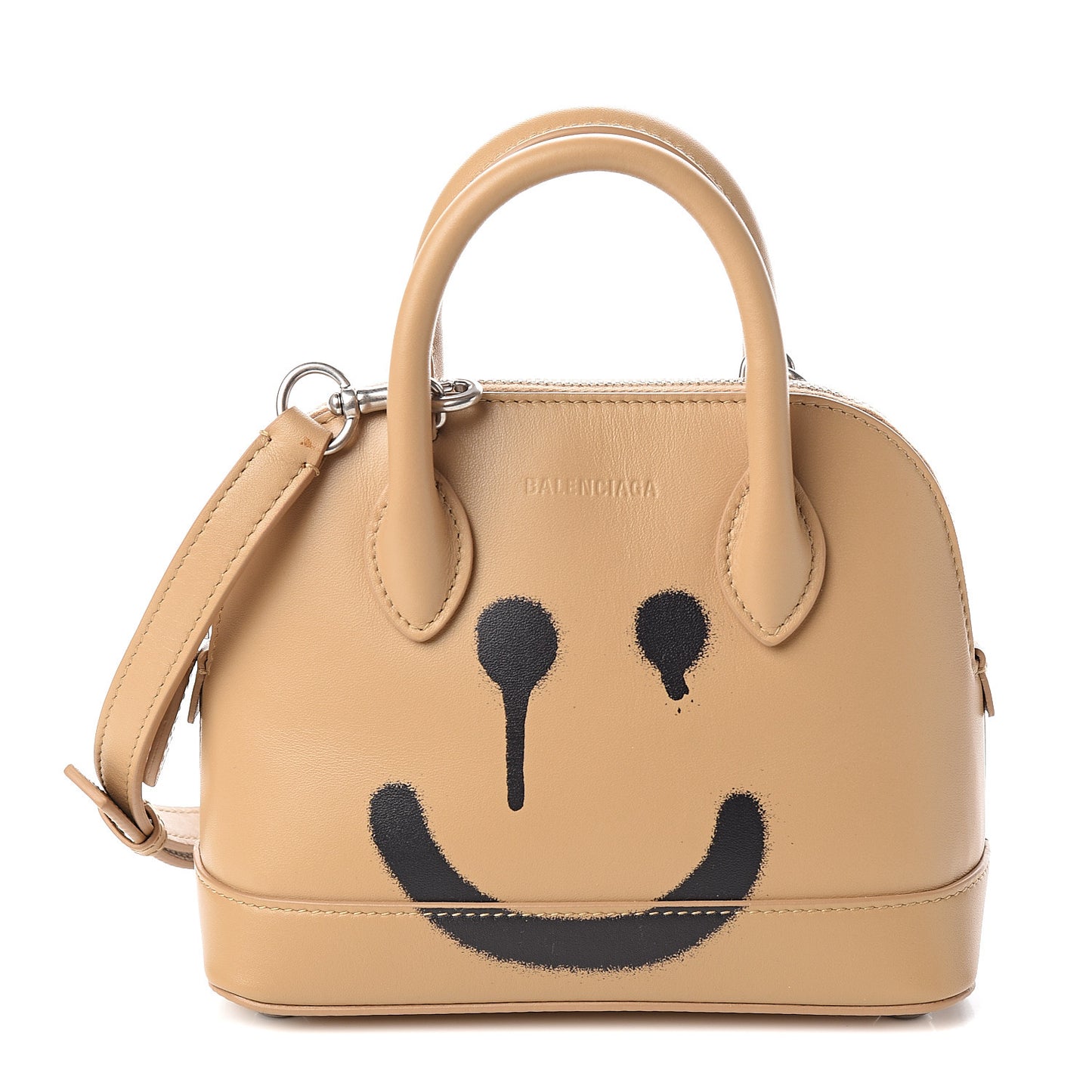 Calfskin Happy Sad XXS Ville Top Handle Bag Light Brown