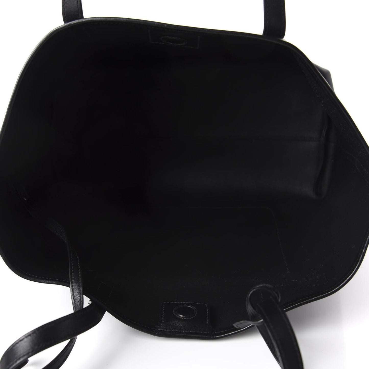 City Calf Front Pocket Large Shopping Tote Black