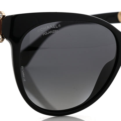 Chanel Cat Eye Pearl Sunglasses Black 7 of 7