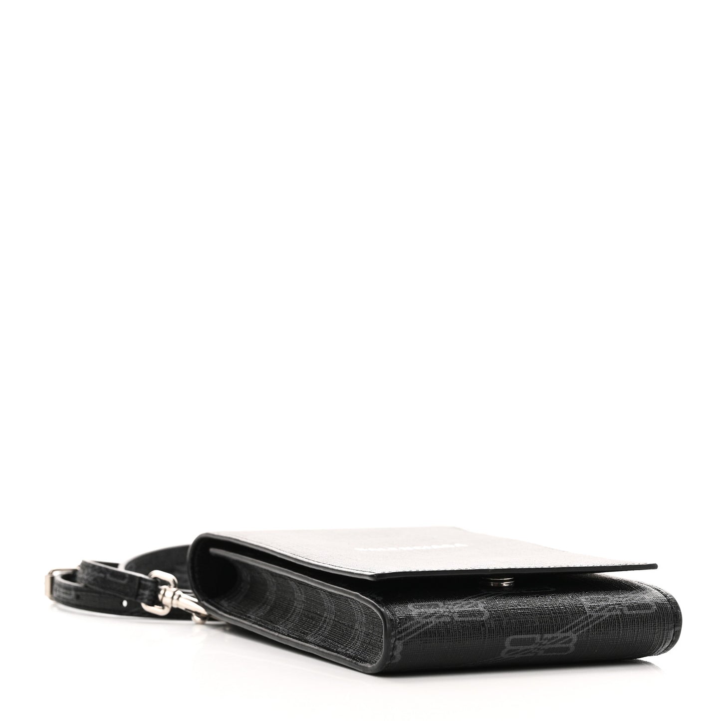 Coated Canvas BB Monogram Signature Phone Holder Bag Black Grey