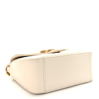 Gucci Calfskin Matelasse Mini GG Marmont Top Handle Shoulder Bag White 4 of 10