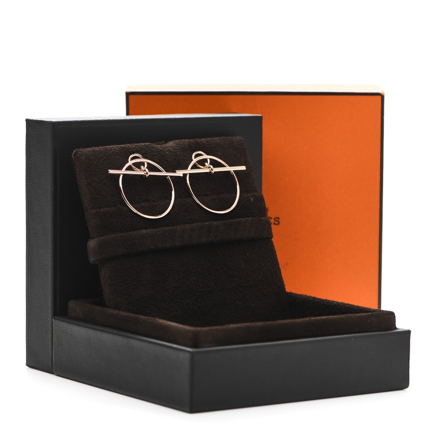 Hermes 18K Rose Gold PM Loop Earrings 7 of 7