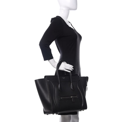 Celine Drummed Calfskin Mini Luggage Black 2 of 13