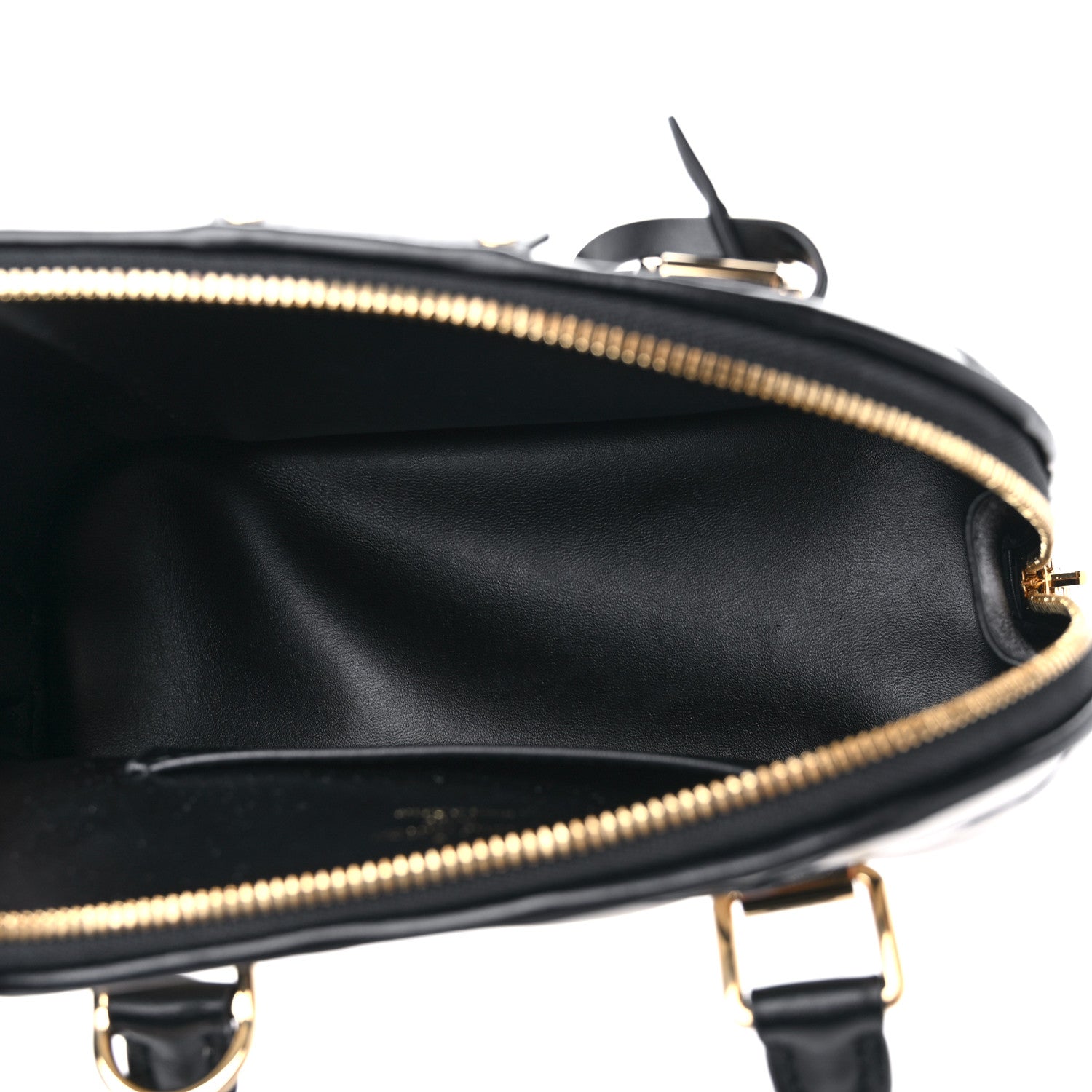 Louis Vuitton Lambskin Malletage Alma BB Black White 5 of 11