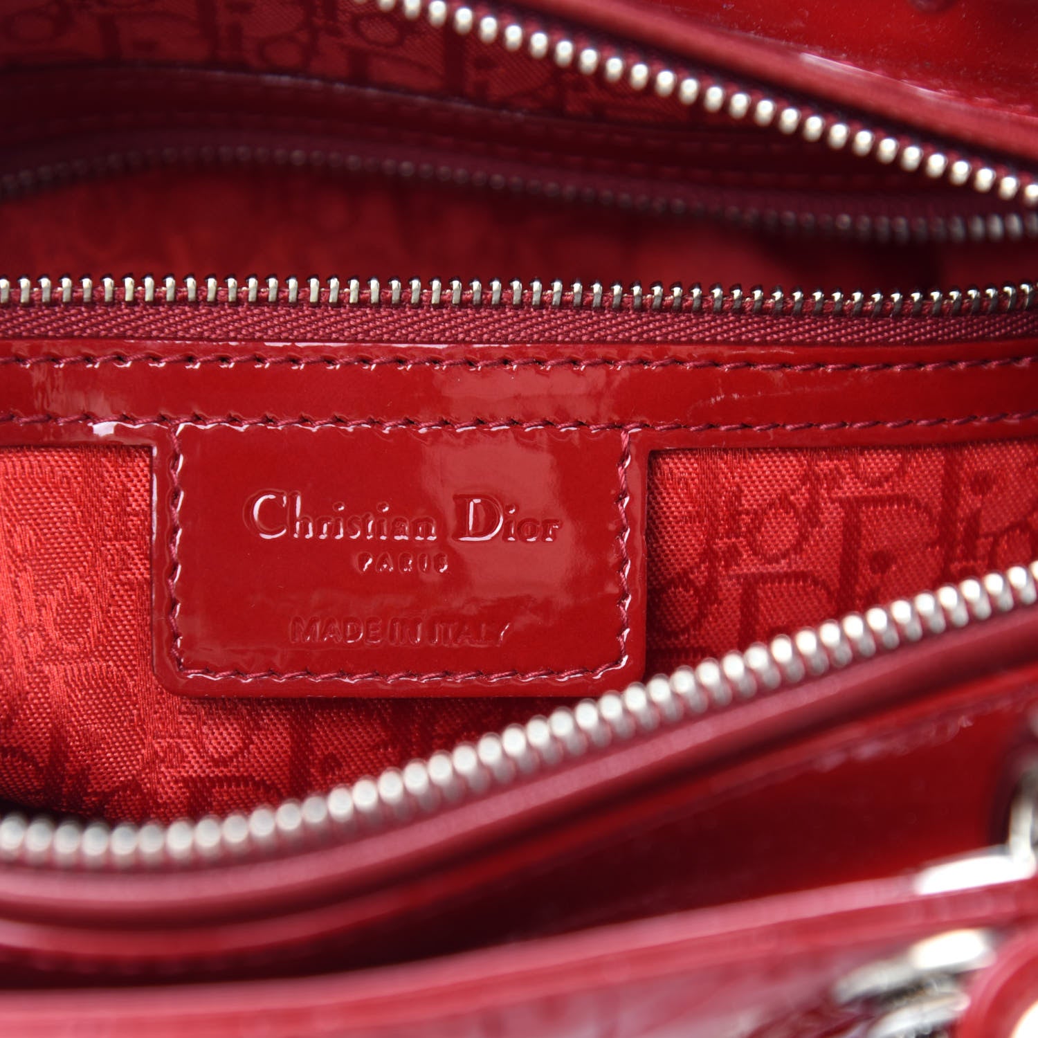 Christian Dior Patent Cannage Large Lady Dior Red 6 of 10