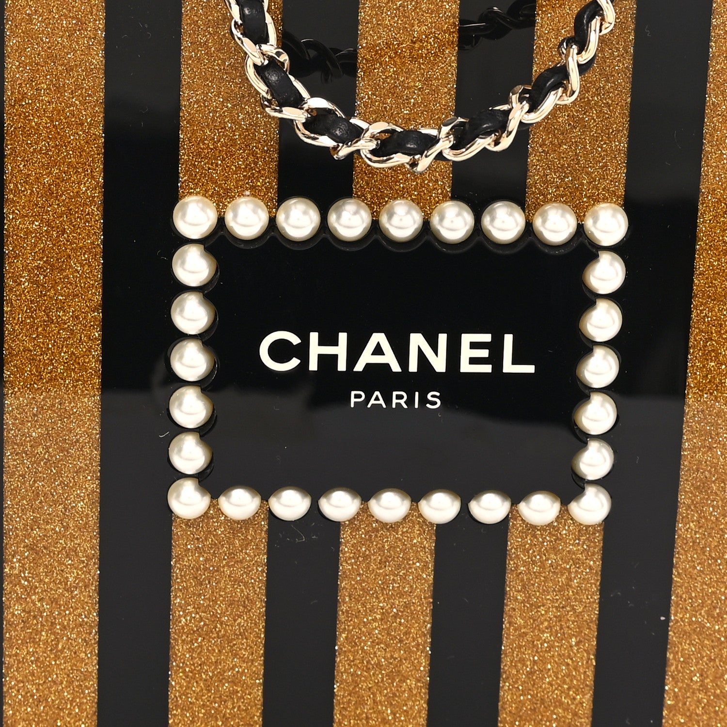 Chanel Plexiglass Perfume Bottle Clutch Black Gold 8 of 12