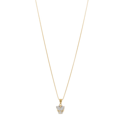 John Hardy 18K Yellow Gold Diamond Blue Topaz Macan Pendant Necklace 1 of 4