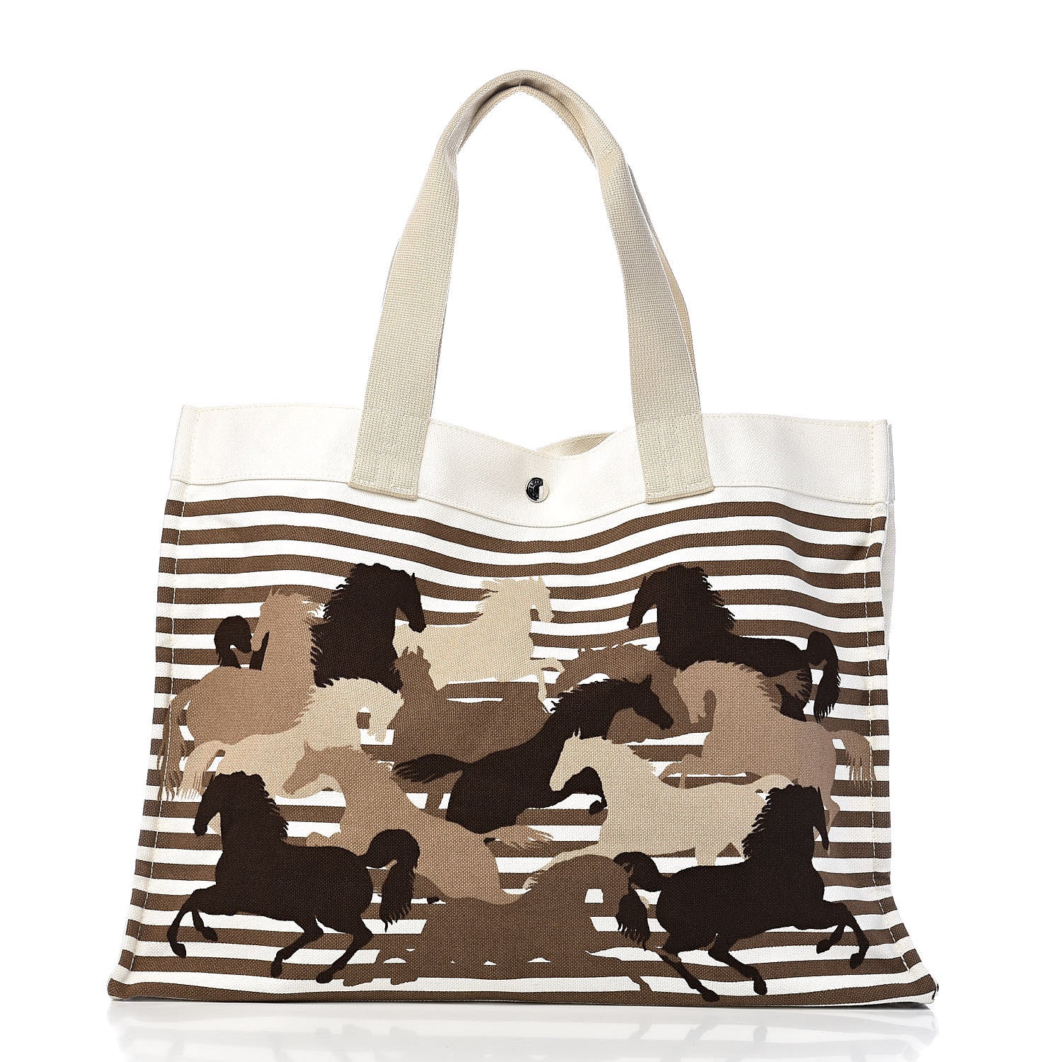 Hermes Cotton Canvas Chevaux En Camouflage Beach Bag 3 of 13