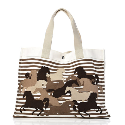 Hermes Cotton Canvas Chevaux En Camouflage Beach Bag 3 of 13